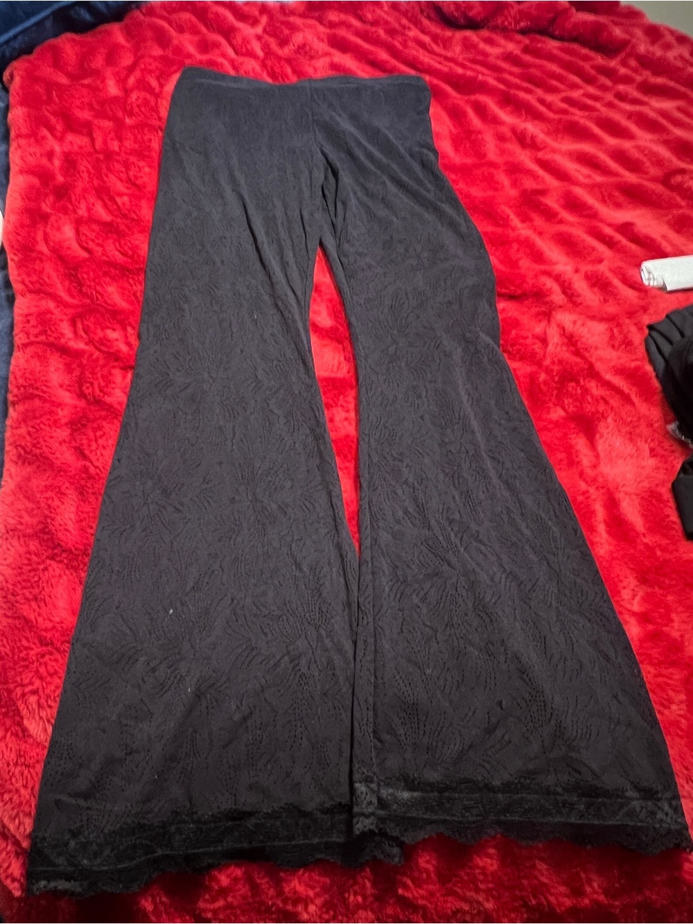 Halara Black Lace-Trim Wide Leg Pants - Women's swim cover up pants